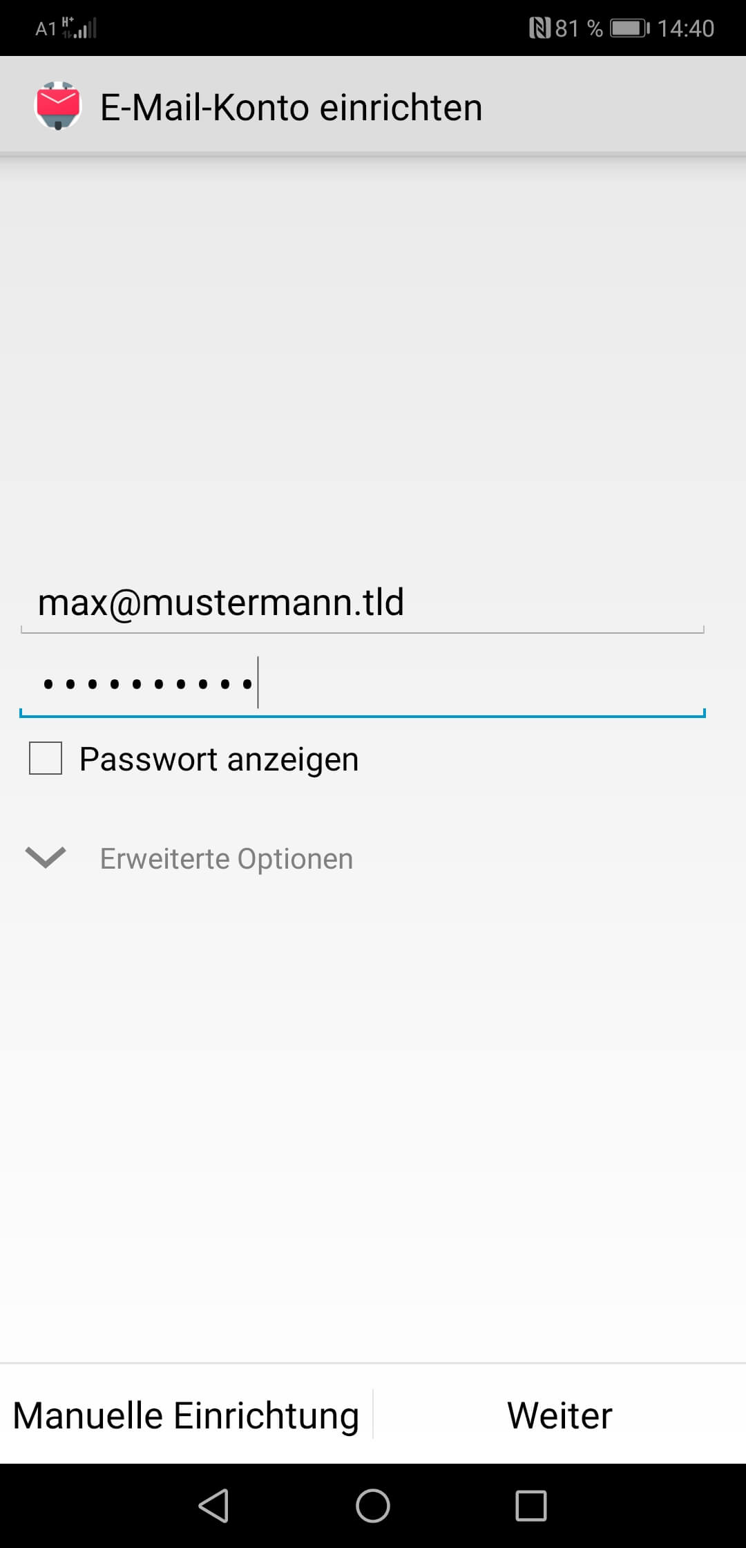 OmanBros.com - Setup einer Email-Adresse unter Android (POP3 oder IMAP)